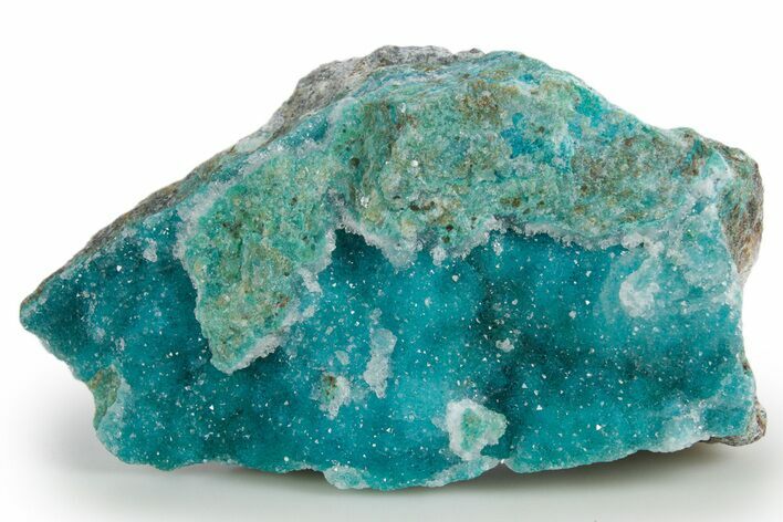 Stunning Druzy Quartz on Chrysocolla - DR Congo #347447
